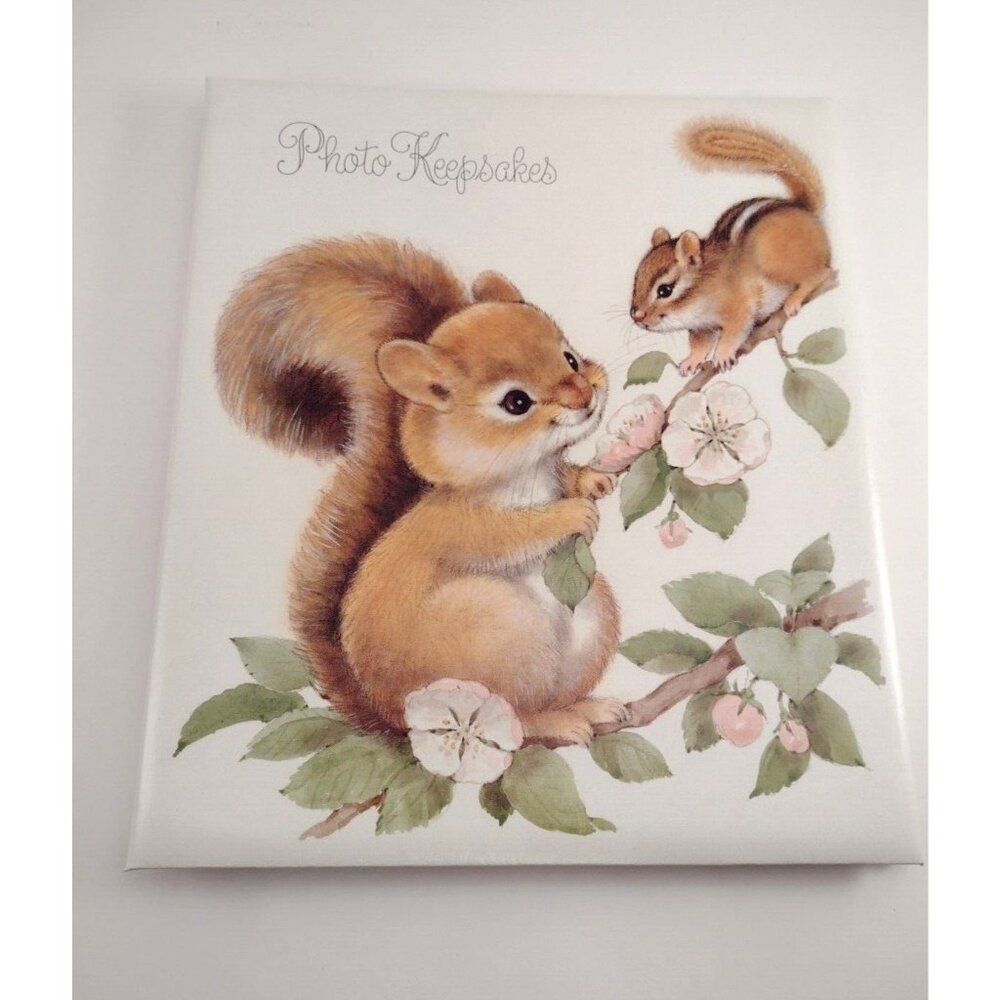 Vintage Hallmark Squirrel Chipmunk Photo Album Cute Animals Precious Nature